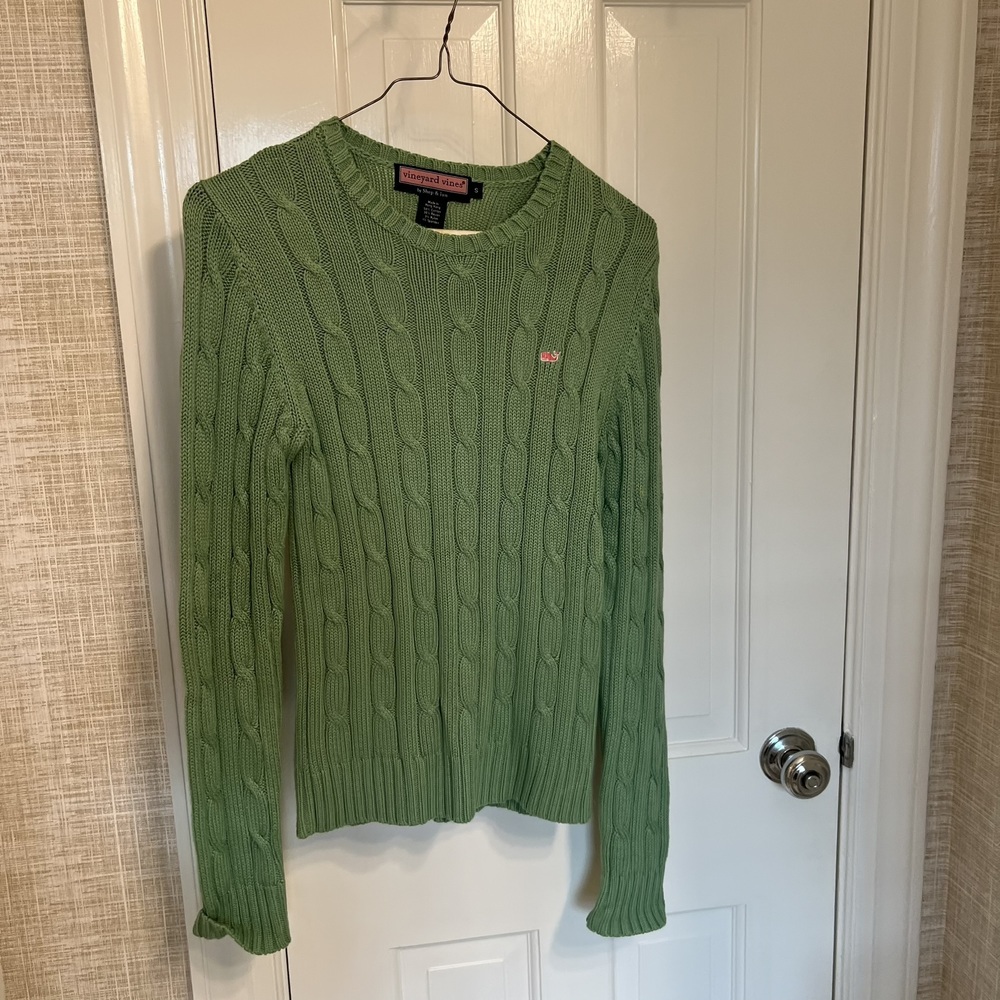 Vineyard Vines Cableknit Crewneck Women’s Sweater Green - size Small
